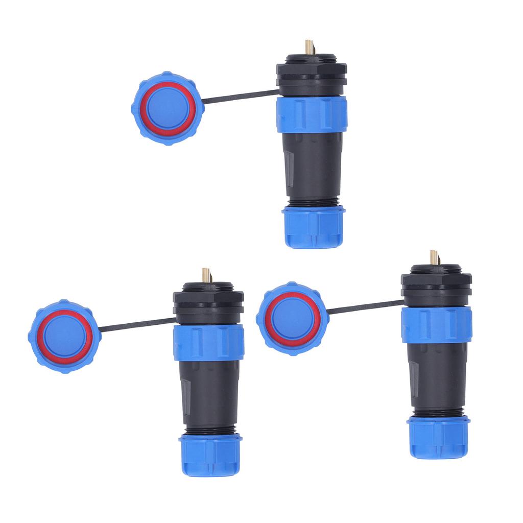 3 stk SP21 Luftfartskontakt 2-pinners IP68 Vanntett Bakmutterkontakt AC500V 30A