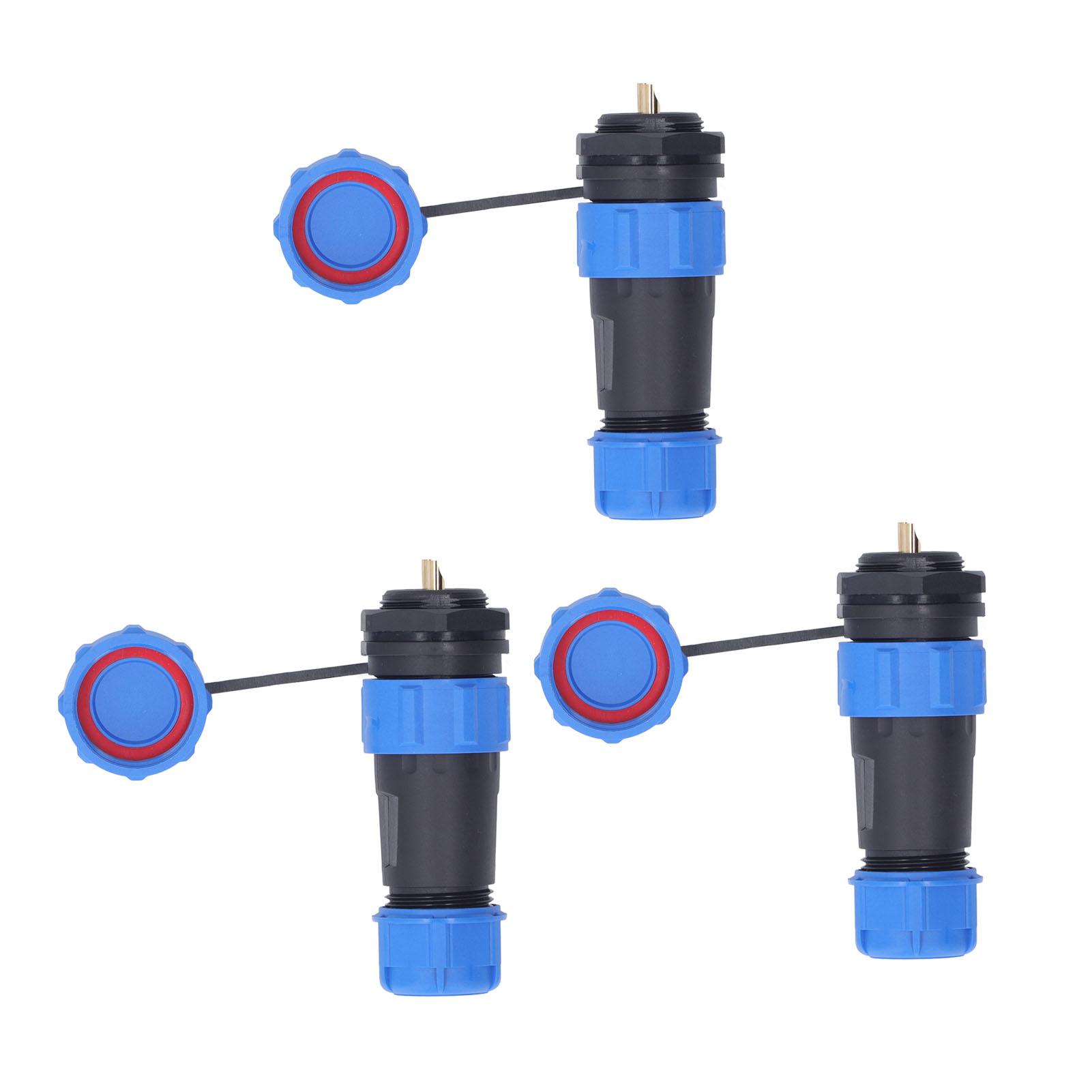 

3 Pcs SP21 Aviation Connector 2 Pin IP68 Waterproof Rear Nut Connector AC500V 30A