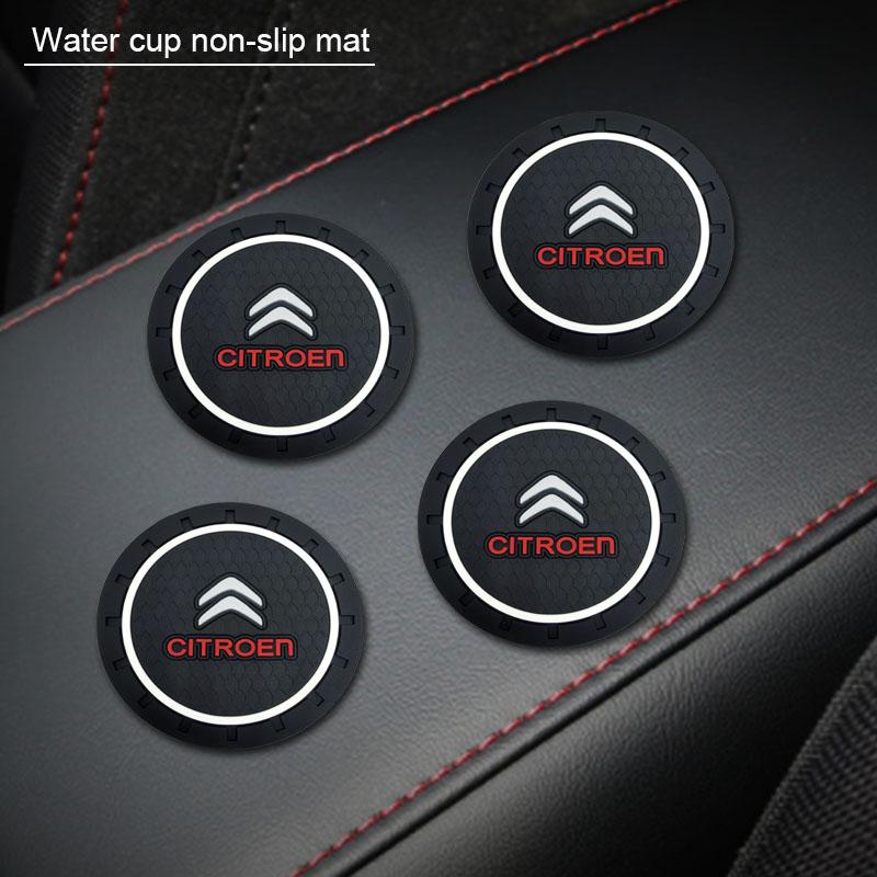 2 Stück Silikon Anti-Rutsch Pad Wasserbecherhalter Getränkeuntersetzer Auto Untersetzer für Citroen C1 C2 C3 C4 C5C6 ELYSEE VTS Xsara C-Crosser Berlingo Jumpy