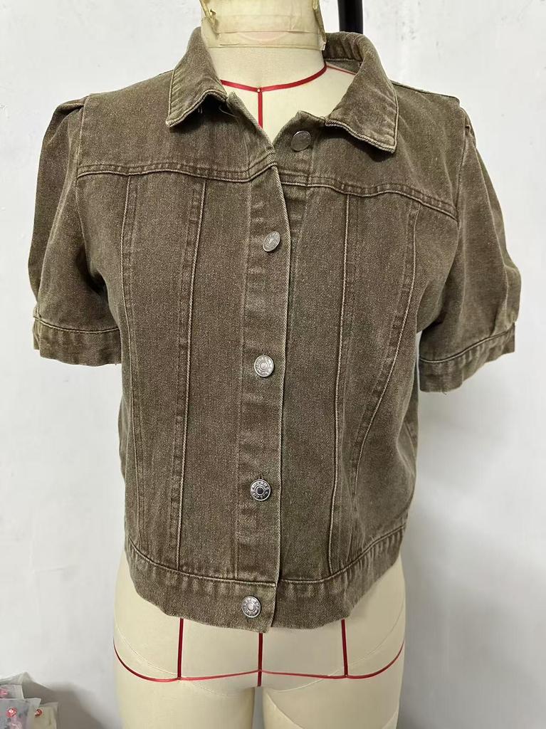 2026 Damen Übergrenze Jeansjacke mit Puffärmeln - Slim Fit, Lässig, Modisches Design