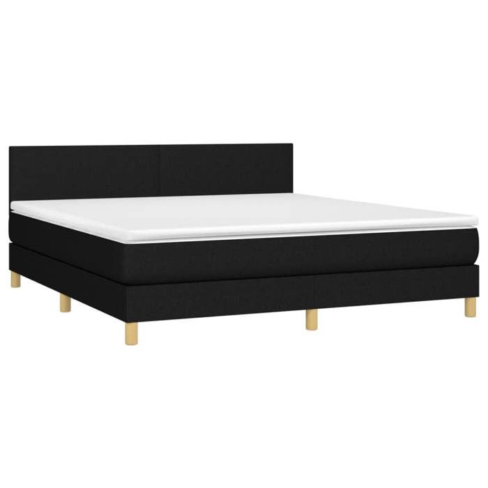 Maison Exclusive - Sommier à lattes de lit avec matelas Noir 180x200 cm Tissu