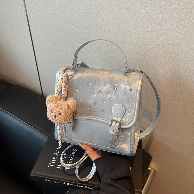 New backpack women's fashion casual portable student schoolbag trendy sweet oblique span bag shoulder bag