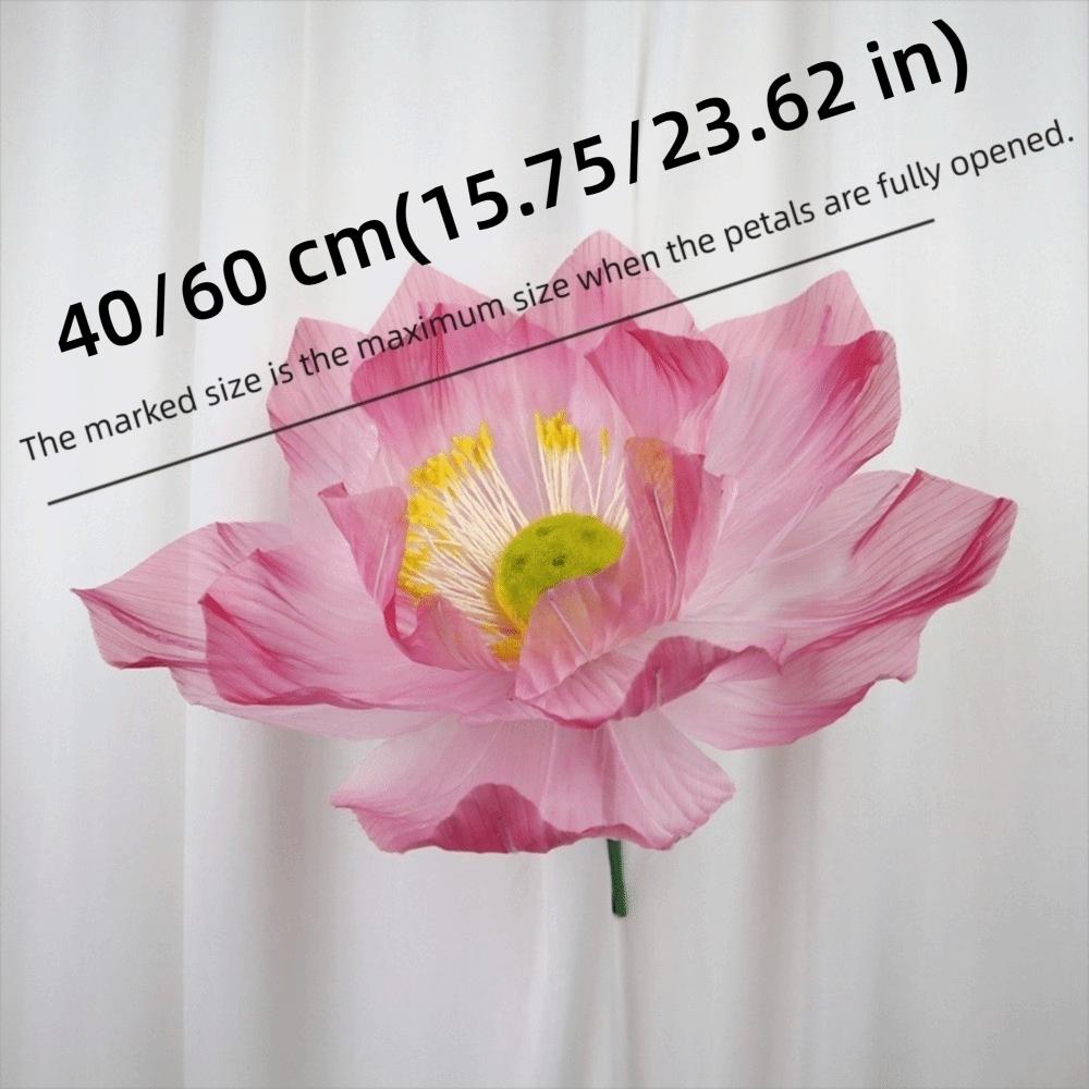 40/60cm Simulation Lotus Giant Buddha Water Lily Artificial Flower Lotus Leaf Lotus Pond Decoration Wedding Decoration