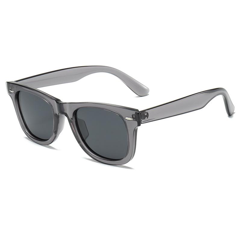 Occhiali da Sole Quadrati Polarizzati Trendy da Uomo Anti-UV con Cerniere in Metallo