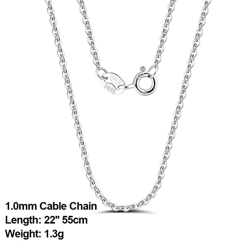 ORSA JEWELS Italian 925 Sterling Silver 1.0mm Cable Chain Personalize Necklace for Women Link Chains Necklace 45 50 55cm SC06-P