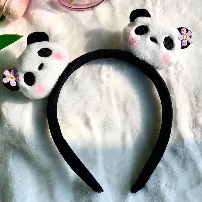 Adorable 2026 Panda Hair Accessory: Cute Round Headband & Funny Clip for Girly Wash Face Routine