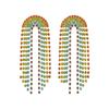 Full Diamond Rainbow Earrings Fashion Tassel Claw Chain Earrings Light Luxury Premium Sense Daily Versatile Earrings Women