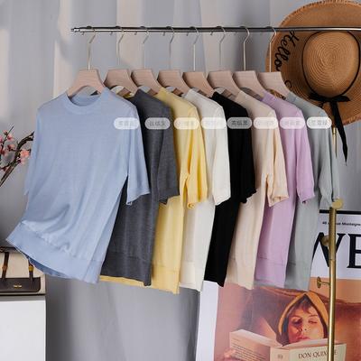 Skin-friendly and Comfortable, Knitted Sweater Top Women's Summer New Model with Thin and Simple Short-sleeved T-shirt