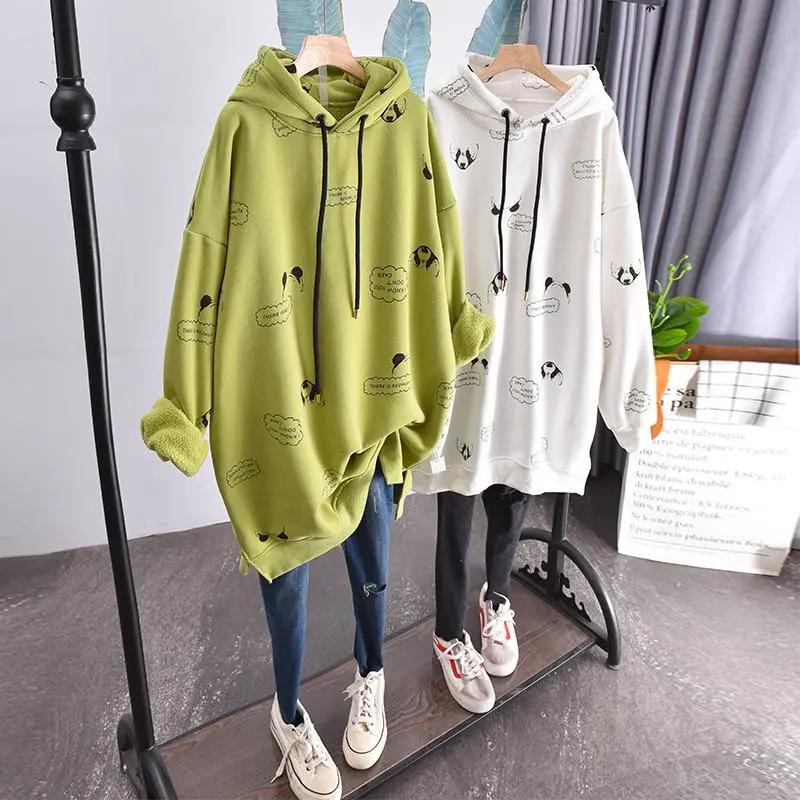 Sweatshirt for Women Oversize Hooded Loose Round Neck Casual Pullover Long Sleeve Winter Sweatshirt Top