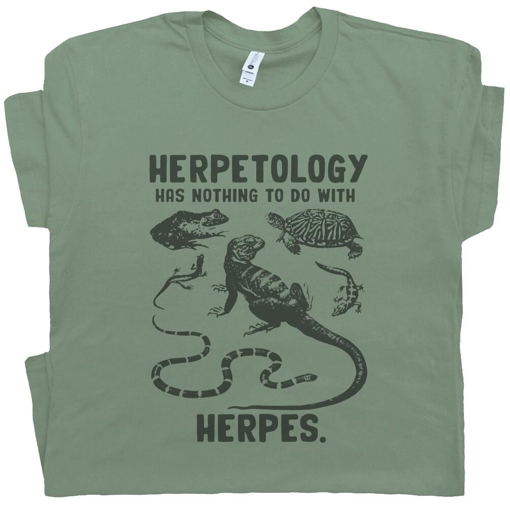 

Herpetology T Shirt Funny Snake Handling Weird Shirts Reptile Frog Herping Tee S