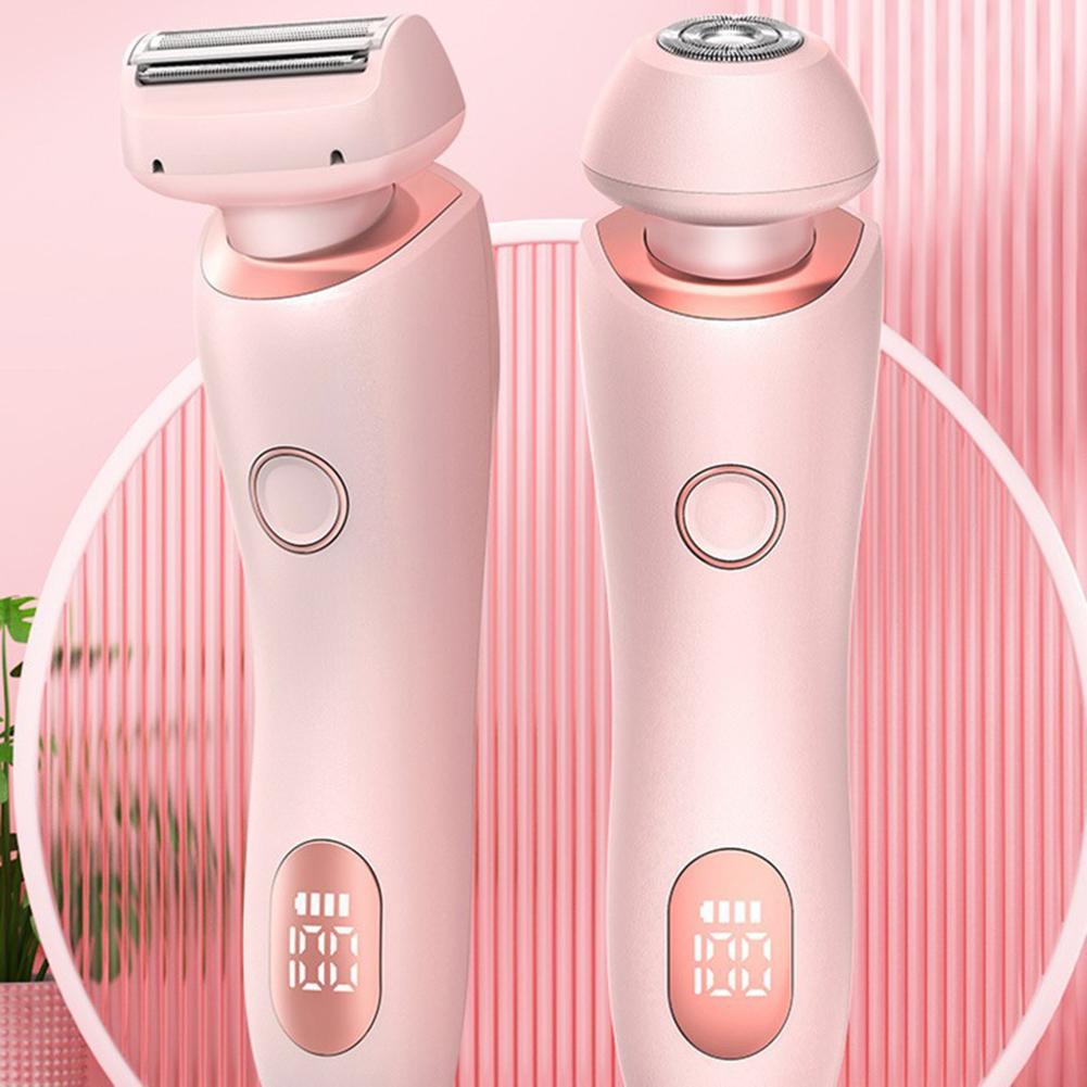 2 In 1 Bikini Trimmer Face Shavers Hair Removal for Underarms Legs Ladies Body Trimmer Electric Razors for Women IPX7 Waterproof