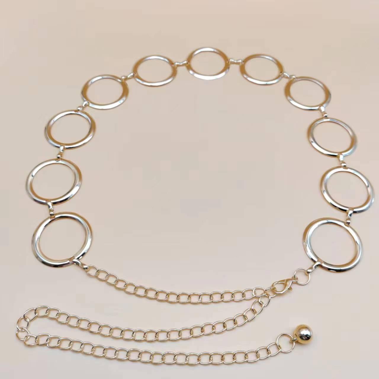 European & American Style Metal Ring Body Chain - Women s Fashion Waist Accessory