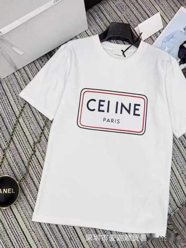 Nanyou Women's High-End Early Spring T-Shirt: CE Letter Print, Simple, Versatile, Short Sleeve, Pure Cotton, Loose Fit, Fashionable.