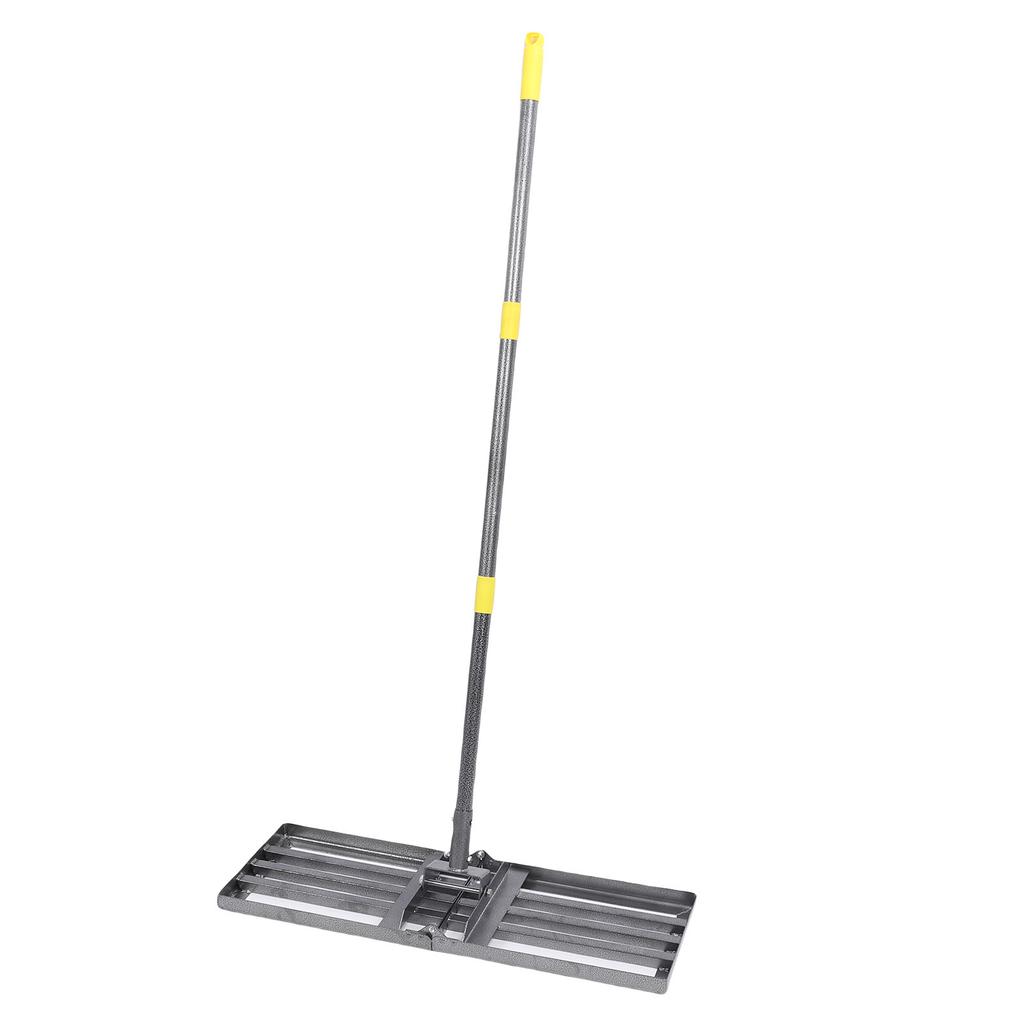 Rastrillo para césped, 30x10 pulgadas Placa de suelo Césped con mango de 48 a 78 pulgadas Rastrillos para jardín para suelo arena Patio trasero Campo de golf Fa