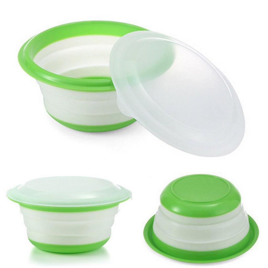 3Pcs Silicone Collapsible Storage Bowls Lids Set Stackable Prep Food Containers 3Pcs Silicone Collapsible Storage Bowls Lids Set Stackable Prep Food Containers