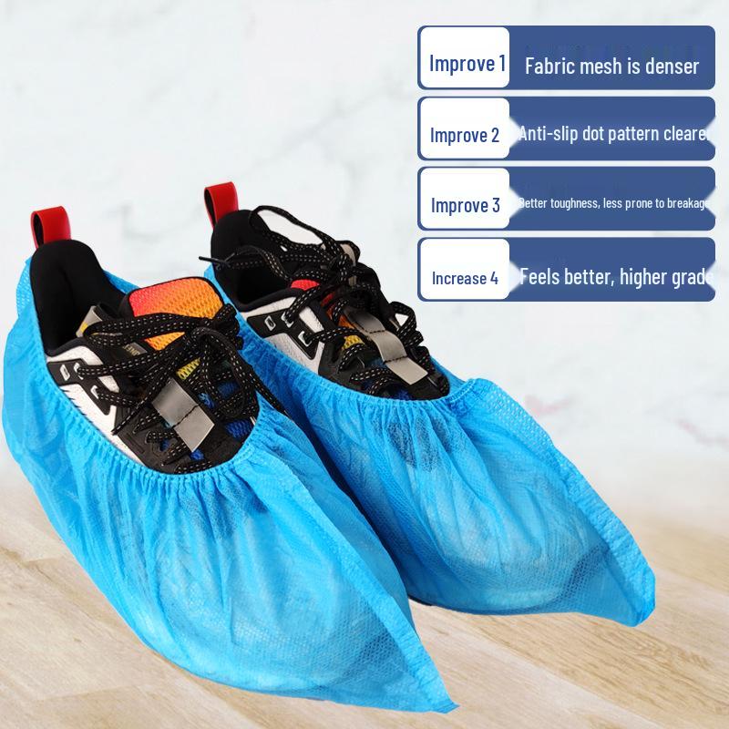 Thickened Non-Woven Disposable Shoe Covers - Extra Large, Full Elastic Fit for Adults and Children
