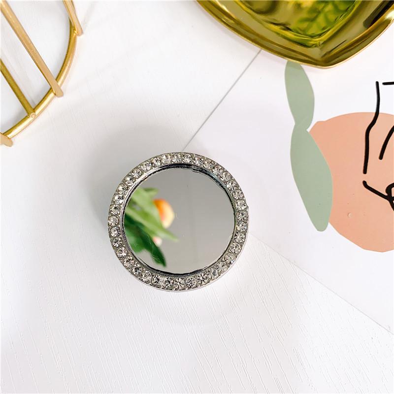 Wind-Inlaid Diamond Love Mirror Airbag Bracket, Paste-Type Telescopic Mobile Phone Bracket, Desktop Lazy Bracket