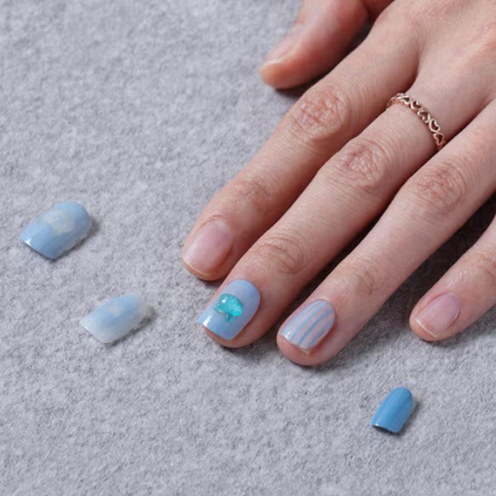 Square Nail Tips - 25SS TITApress Blue
