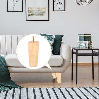 4pcs Wooden Furniture Legs Solid Natural Wood Polished Smooth For Sofa Table Cabinet Nordic Tapered Legs Replacement Feet