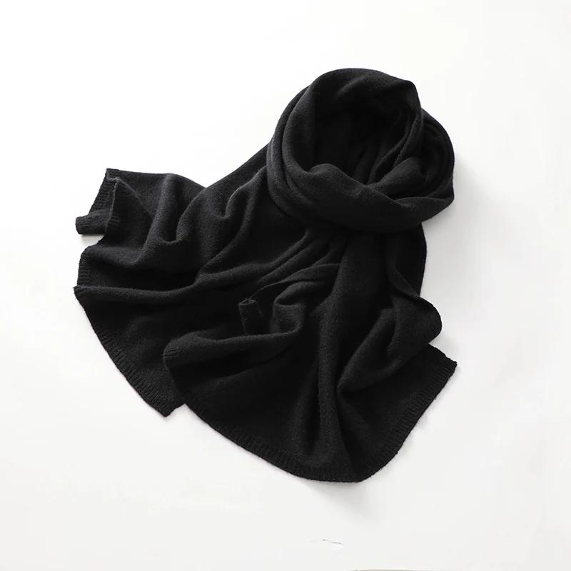 Quality 100% Cashmere Scarf For Women  Men Solid Color Warm Winter Knit Wrap Soft Luxury Neck Warmer Fashion Lightweight