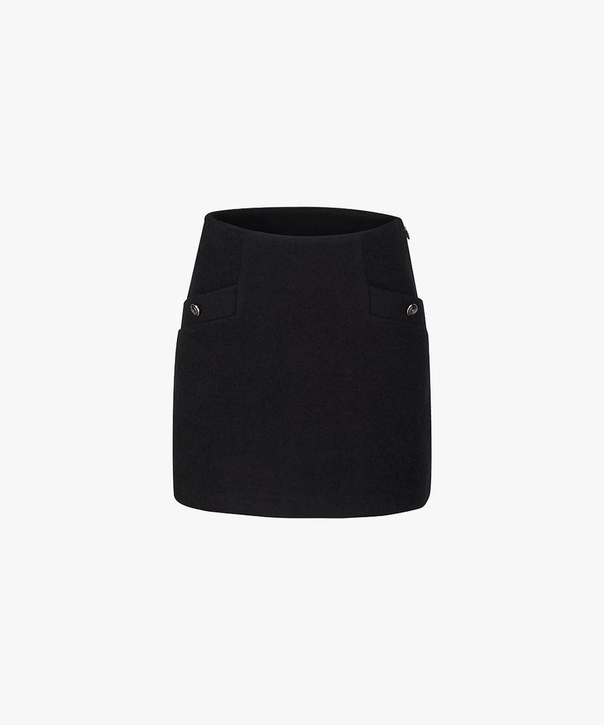 FAIRLIAR GOLF Boucle H-Line Skirt (Black)
