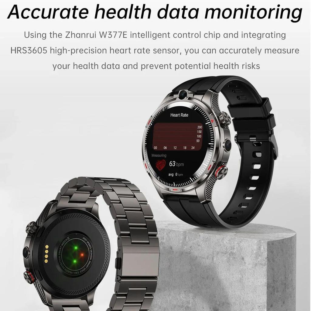 Android smartwatch with SIM card, calling, Wi-Fi, GPS, and camera for men.