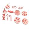 36pcs Xmas Hanging Decorations Lovely Red White Wooden Candy Hanging Ornaments for Xmas Tree Home Pa
