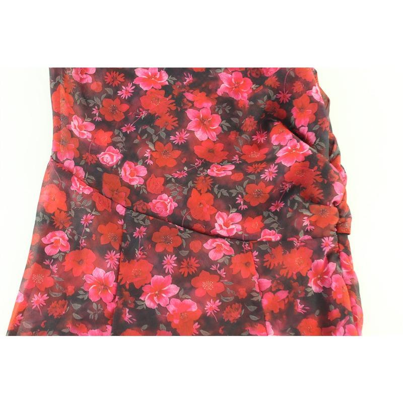 Summer Fashion Diagonal Collar Ruffled Irregular Dress Holiday Style Floral Long Dress