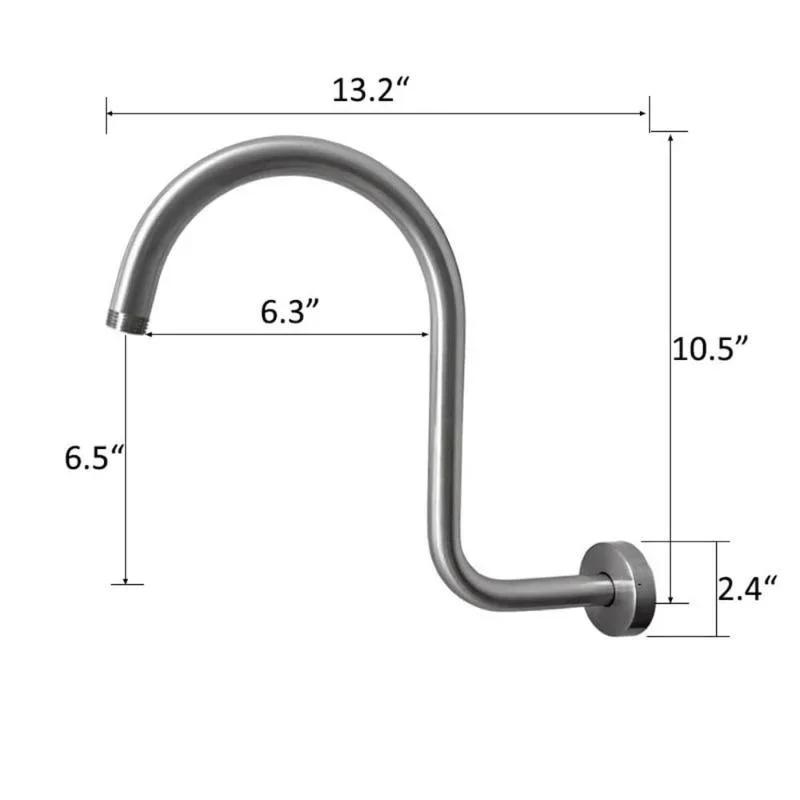

High Rise Shower Head Extension Arm10inch NPT Threads Bathroom Accessories Compatible With Rain Shower Chrome разноцветный