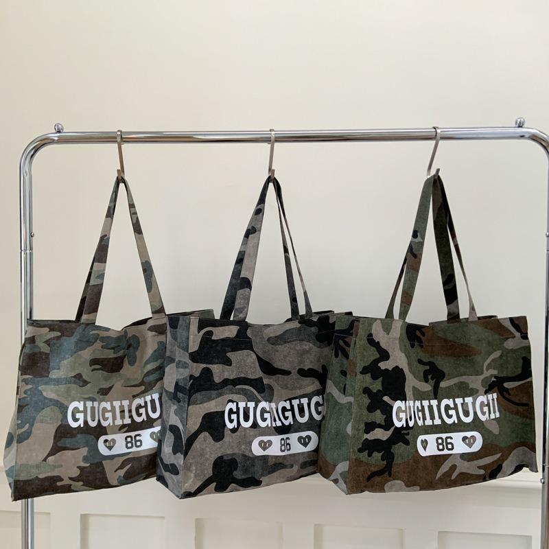 Camouflage denim canvas bag women's new fashion large-capacity tote bag casual versatile underarm shoulder bag