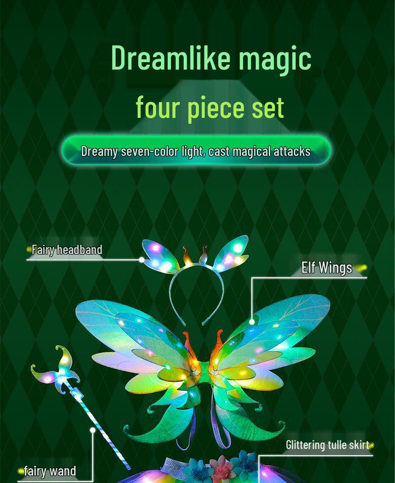 Forest Elf Princess Luminous Wings Toy - Angelic Fairy Decoration for Kids