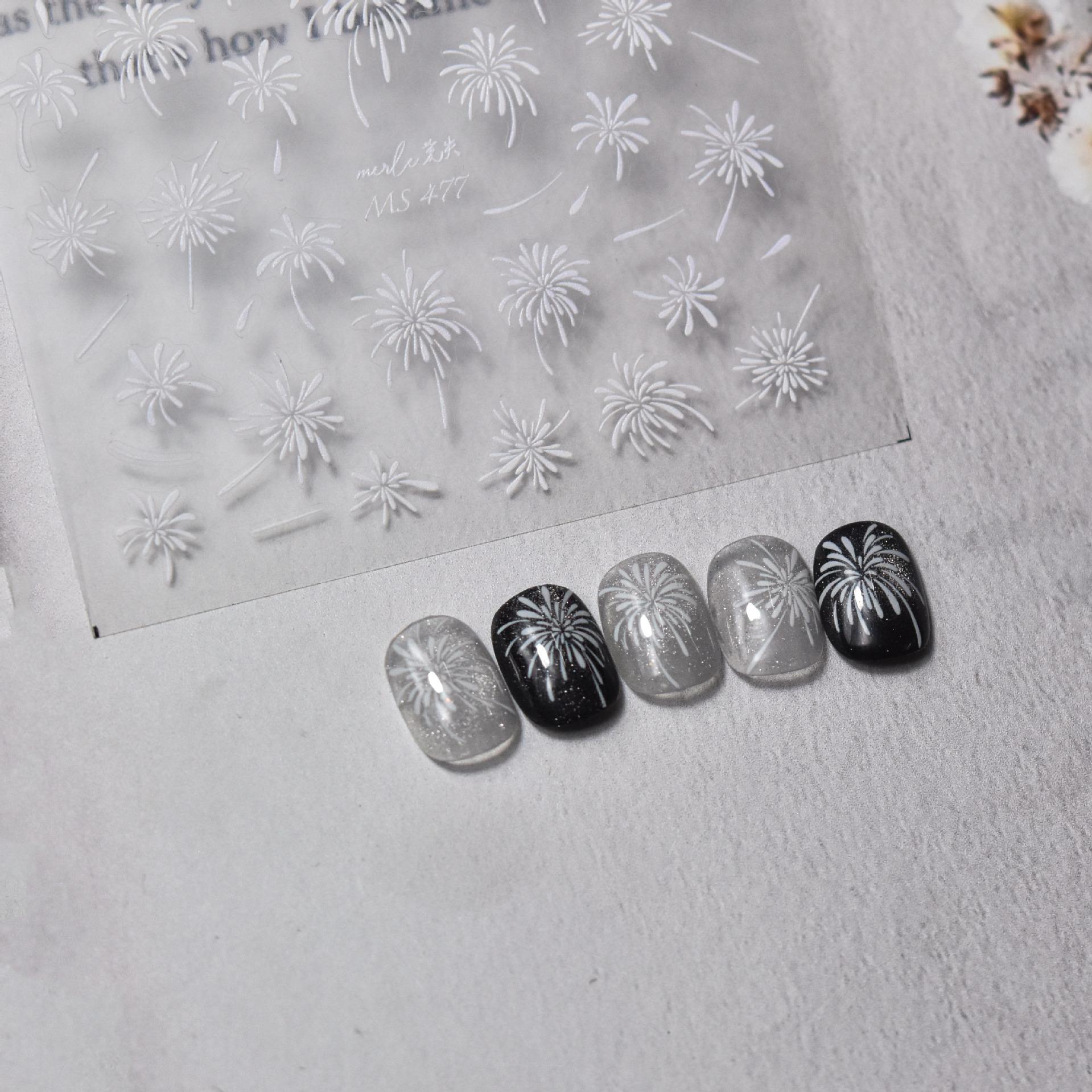 Тонкие прочные наклейки для ногтей «Фейерверк» для самостоятельного творческого украшения — фото 4