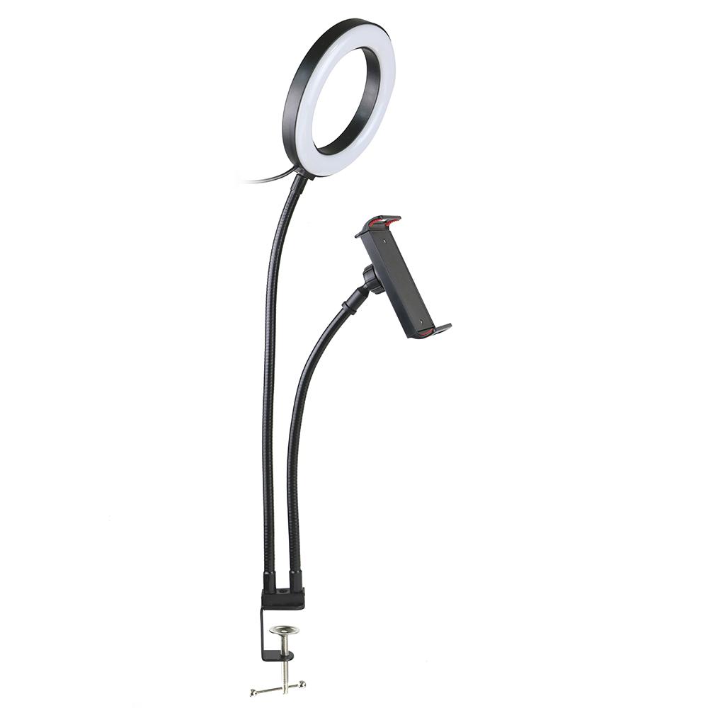 2 in 1 Makeup Light Ring with LED Selfie Ring Light With Long Arm Lazy Mobile Phone Holder For TikTok Video Bloggers Live Stream