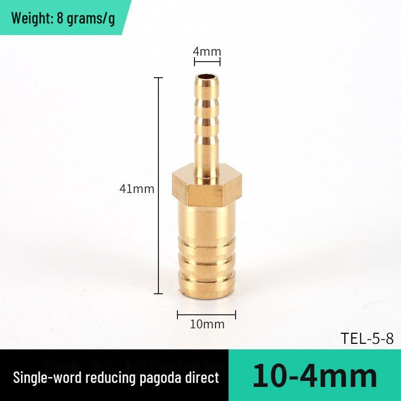 Brass L-Shaped Reducing Pagoda Plug, 4mm-19mm Conversion Hose Fitting
