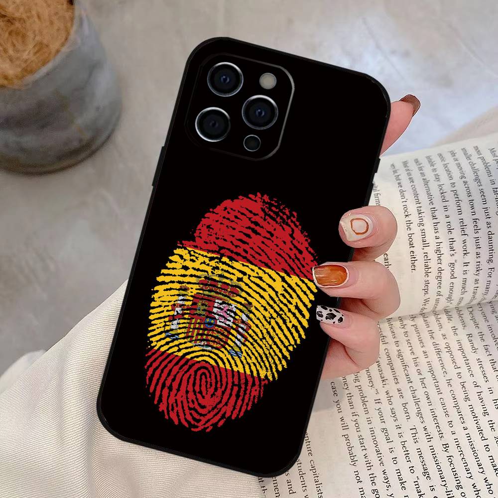 

spain flag Phone Case For iPhone 17, 16,15,14,13,12,11 Plus,Pro Max, Others Soft Black Cover iPhoneXsMax