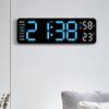 Wall-Mount/Desk Digital Clock, Time/Week/Temp/Humidity, Multi-Color LED, Brightness Adjustable LED Table Alarm Clock 12/24H