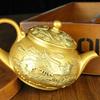Tang Teng Brass Dragon and Phoenix Teapot Teacup a Complete Set of Office Tea Set Pure Copper Copper Metal Handicraft Ornament