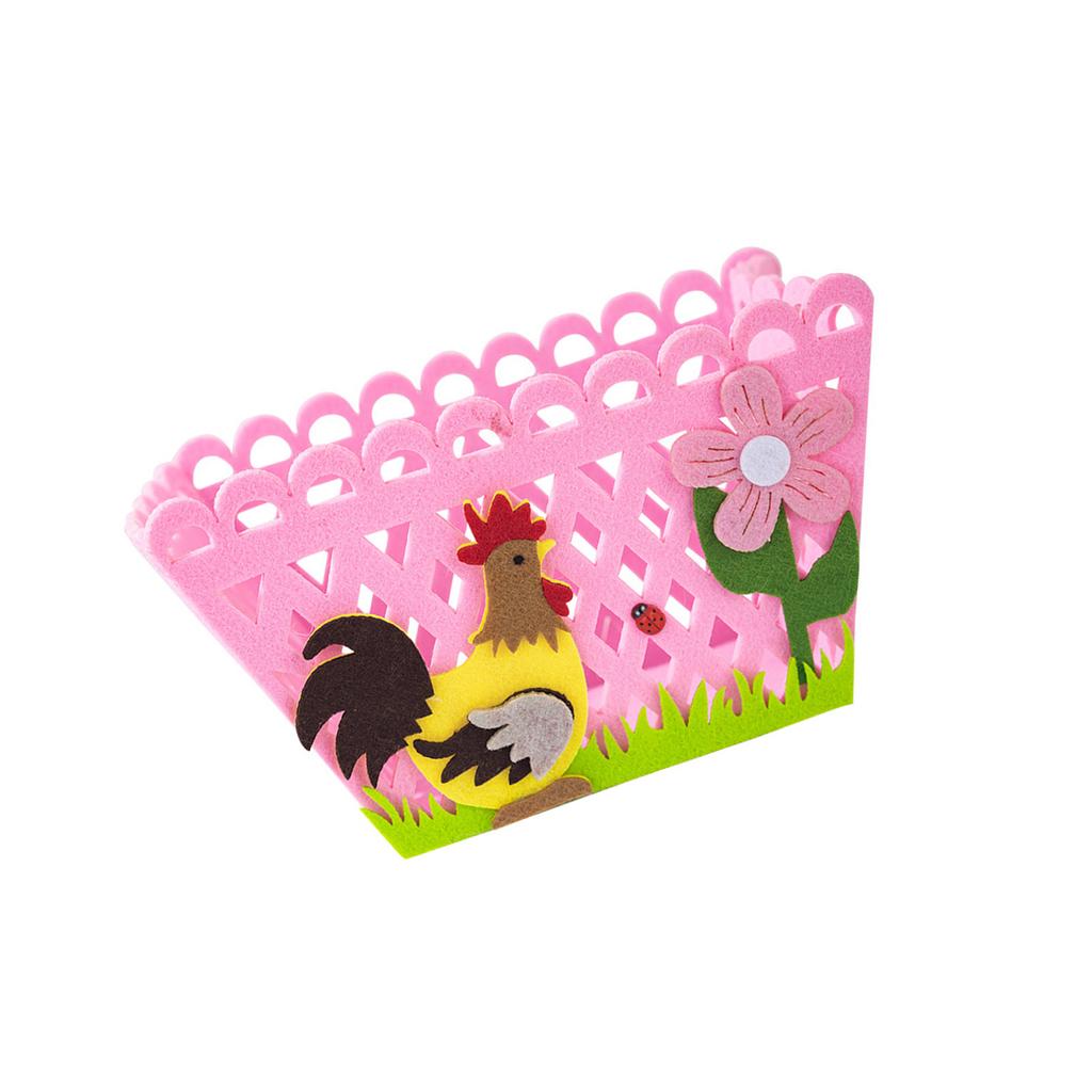 Easter Colorful Rooster Gift Storage Basket for Eggs and Candy Holder Vibranted Color Great for Easter Celebrations
