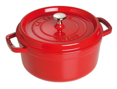 Staub Cocotte Rund Kirsebær Begge Håndstøbt Emaljeret Gryde IH Kompatibel Japansk Produkt med Serienummer La Cocotte Round "Pico 18cm" [Autoriseret Nummer]