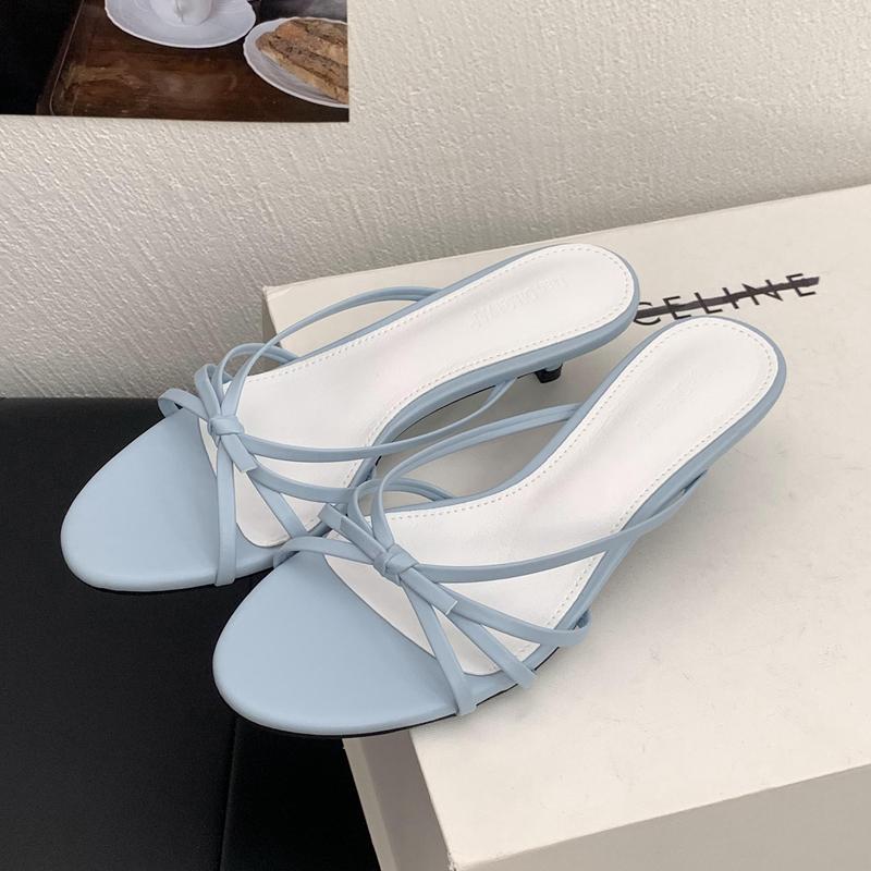 Fashion SUOJIALUN 2025 Summer New Brand Women Slipper Fashion Narrow Band Ladiae Elegant Slides Thin Low Heel Outdoor Dress Sandals Shoe