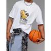 Garlic Bread T Shirt White Skeleton Holding Garlic Bread Graphic and Text Casual Wear for Men and Women