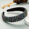 Baroque Sponge Hairband Beads Rhinestone Hair Hoop Fashion Vintage Hair Accessories  Party
