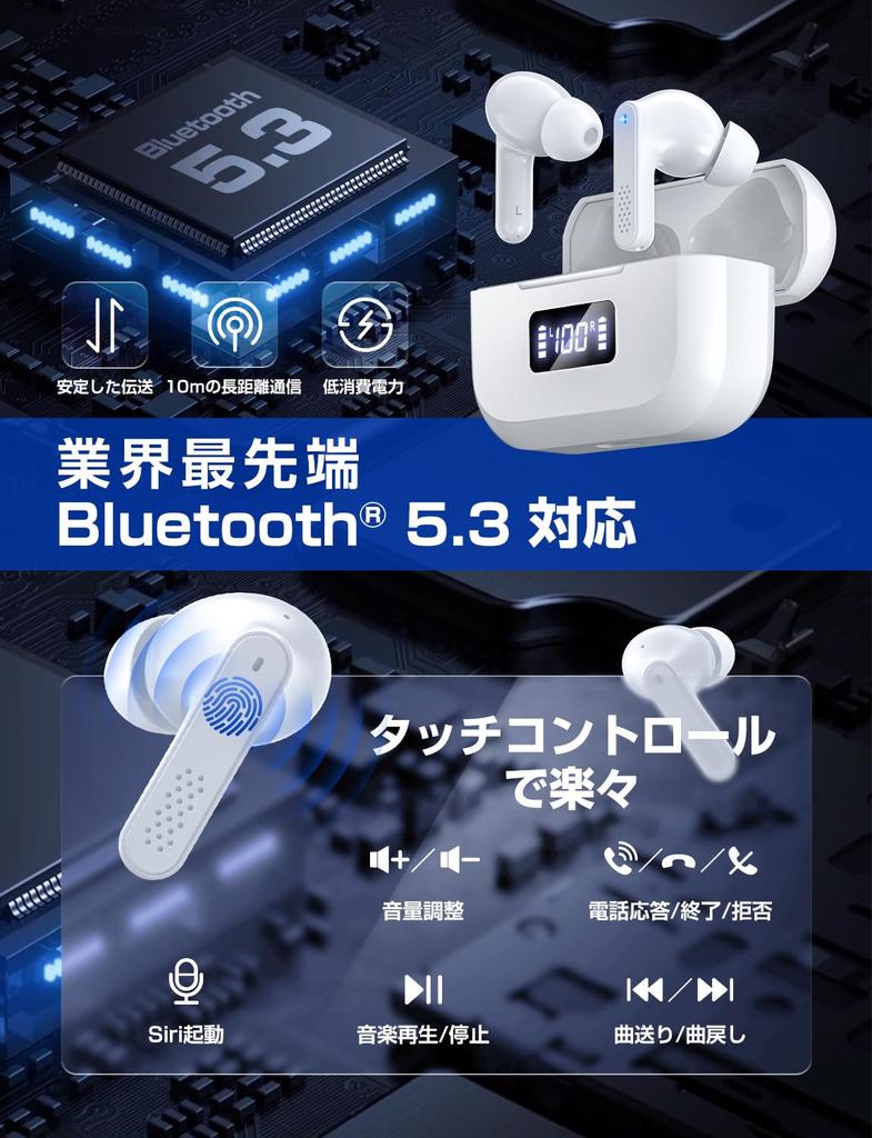 Wireless Bluetooth Earbuds with Sound Quality Deep Noise Left and Right Separate Volume Siri Voice Control in Instruction Manual for Commuting and