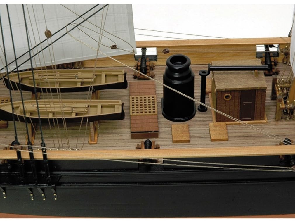 Woody Joe 1/75 Kanrin Maru (with sails) Wooden Model Assembly Kit (Ship)