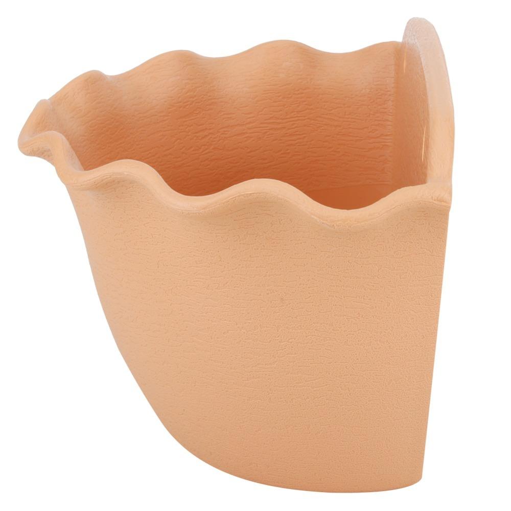 Plastic Wall Mounted Planter Beige Plant Pot Holder Practical Garden Basket Decoration