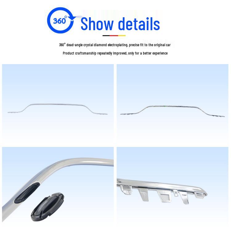 Mercedes-Benz C-Class Decorative Silver Strips: C180 Bumper, C200 Door, C260 Silver, C300 Style.