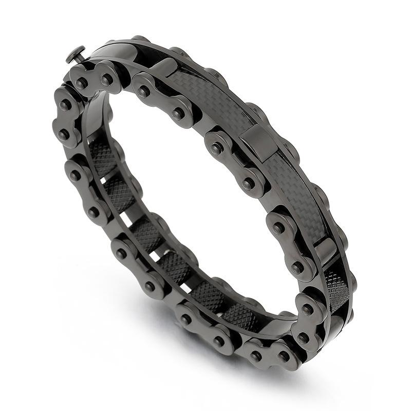 Personalized Design Cool Motorcycle Bracelet European And American Hip -Hop Rock Curved Brand Men 'S Glossy Bracelet