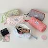 Plaid Cherry Cosmetic Bag Large Capacity Portable Storage Bag For Girls