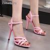 11CM Damenschuhe Offene Zehenpartie Knöchelriemen Damen Mode Sandalen Sexy High Heel Sandalen Größe 34-43 Sandalias De Mujer Frau High Heels
