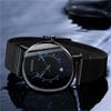 Wish Dashboard Men's Mesh Strap Watch with Blue and Red Hands and Calendar
